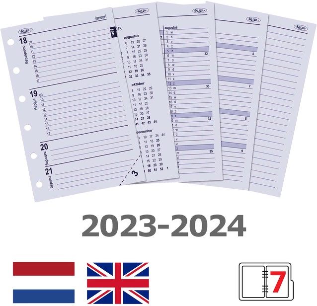 Organiseur Kalpa Pocket Agenda 2023-2024 7 jours/2 pages croco or 1 Doos  bij Bonnet Office Supplies