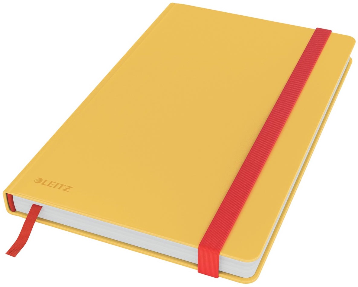 Mortal onderwijzen zijn Leitz Cosy notitieboek met harde kaft, voor ft A5, geruit, geel  One-Stop-Office-Shop.nl