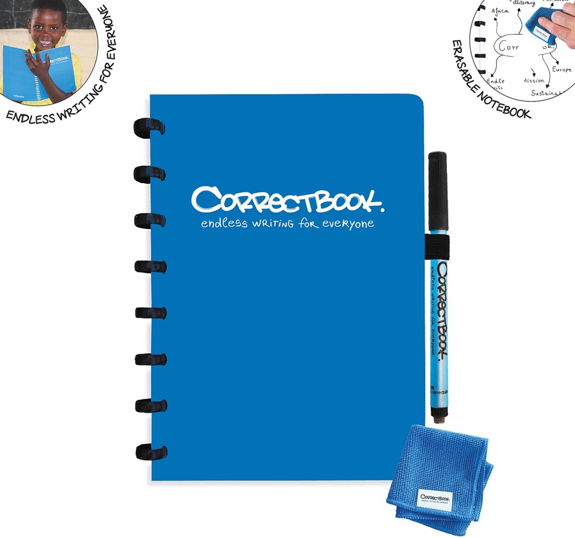 Onheil stopverf Woordvoerder Correctbook A5 Original: uitwisbaar / herbruikbaar notitieboek, blanco,  Earthy Blue (blauw) One-Stop-Office-Shop.nl