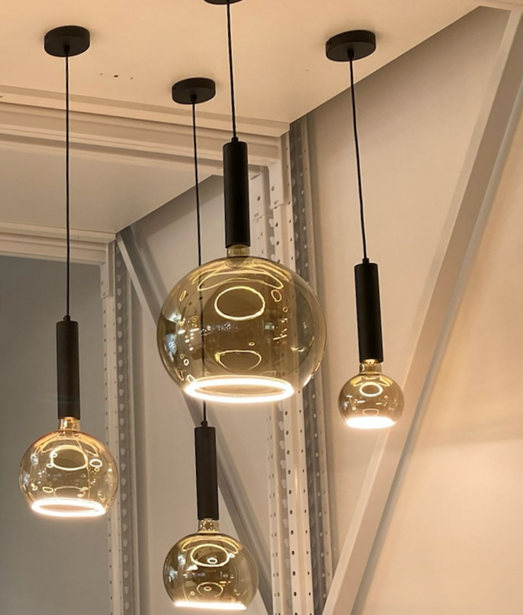 Over instelling Vervelen B olie Hanglamp goud glas lichtbron cirkel led pendel zwart One-Stop-Office-Shop.nl