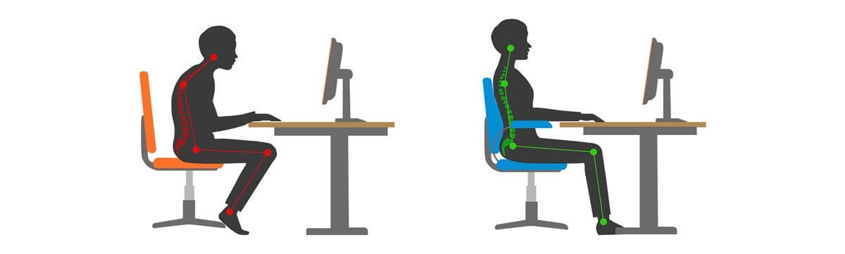 In 5 stappen naar een goede ergonomische zithouding